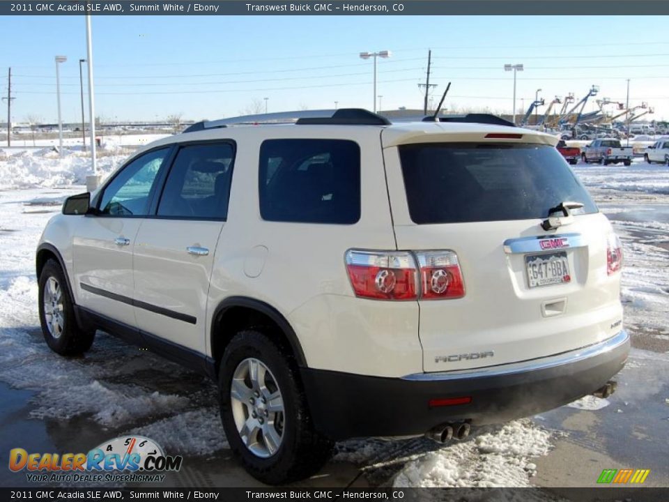 2011 GMC Acadia SLE AWD Summit White / Ebony Photo #5