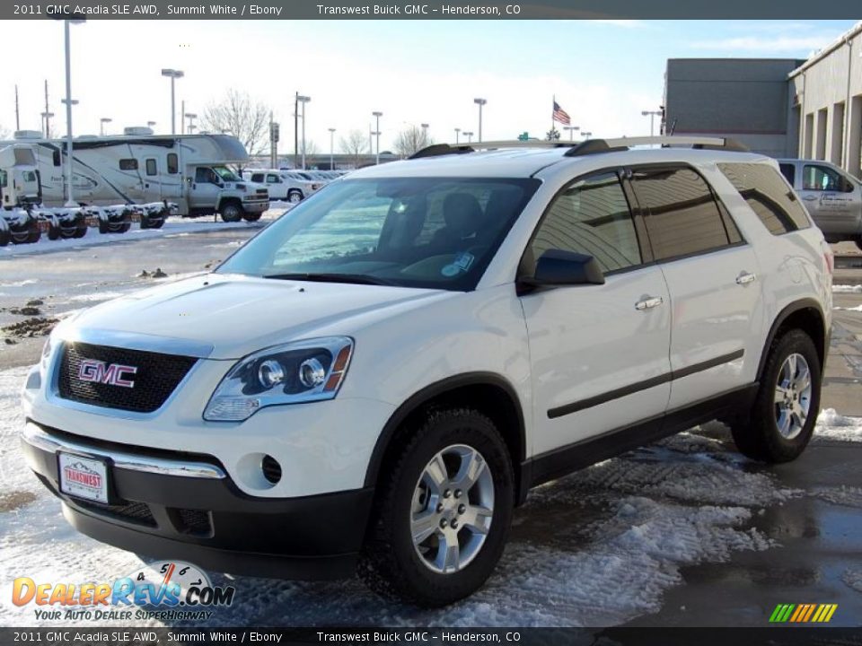 2011 GMC Acadia SLE AWD Summit White / Ebony Photo #7