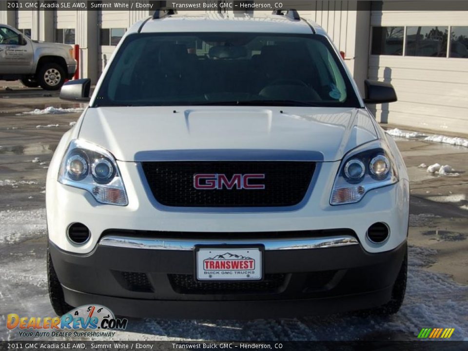 2011 GMC Acadia SLE AWD Summit White / Ebony Photo #8