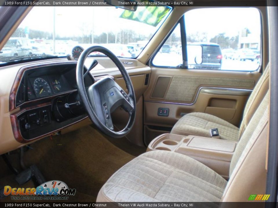 Chestnut Interior - 1989 Ford F150 SuperCab Photo #11