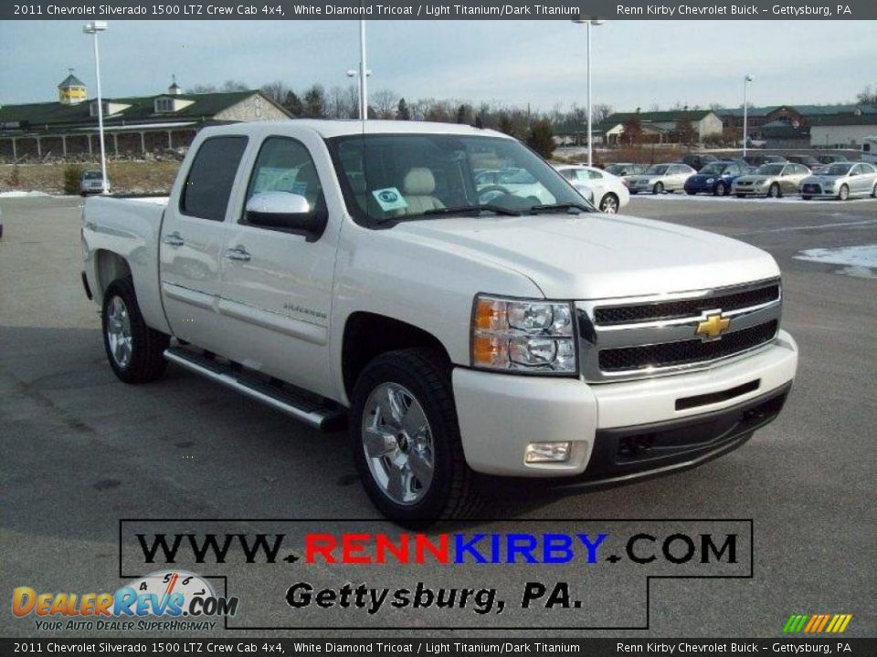 2011 Chevrolet Silverado 1500 LTZ Crew Cab 4x4 White Diamond Tricoat / Light Titanium/Dark Titanium Photo #1