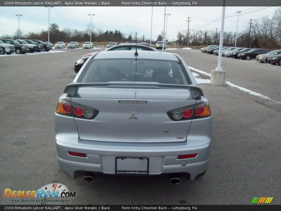 2009 Mitsubishi Lancer RALLIART Apex Silver Metallic / Black Photo #14