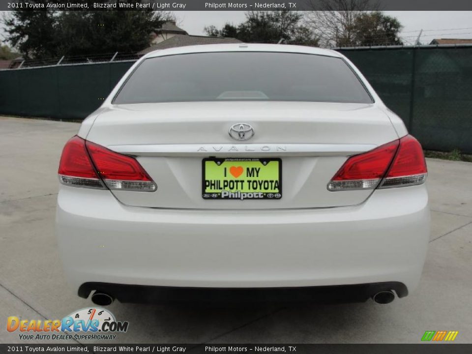 2011 Toyota Avalon Limited Blizzard White Pearl / Light Gray Photo #4