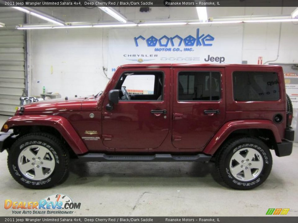 2011 Jeep Wrangler Unlimited Sahara 4x4 Deep Cherry Red / Black/Dark Saddle Photo #1