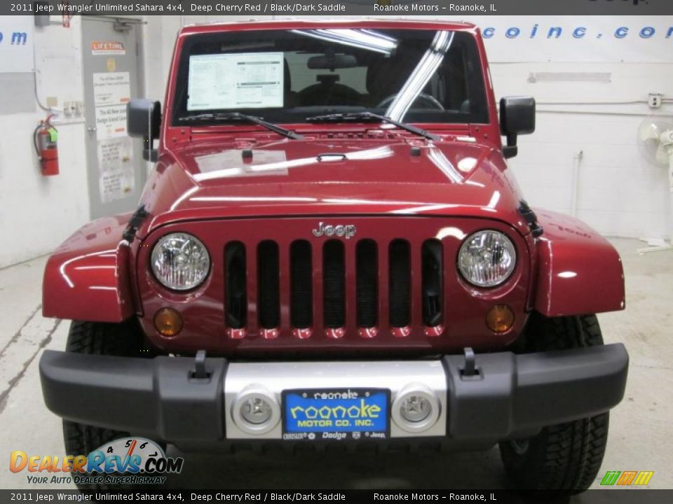 2011 Jeep Wrangler Unlimited Sahara 4x4 Deep Cherry Red / Black/Dark Saddle Photo #2