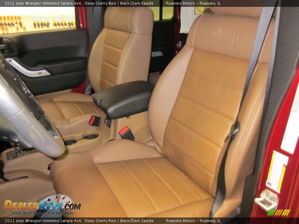 Black/Dark Saddle Interior - 2011 Jeep Wrangler Unlimited Sahara 4x4 Photo #6