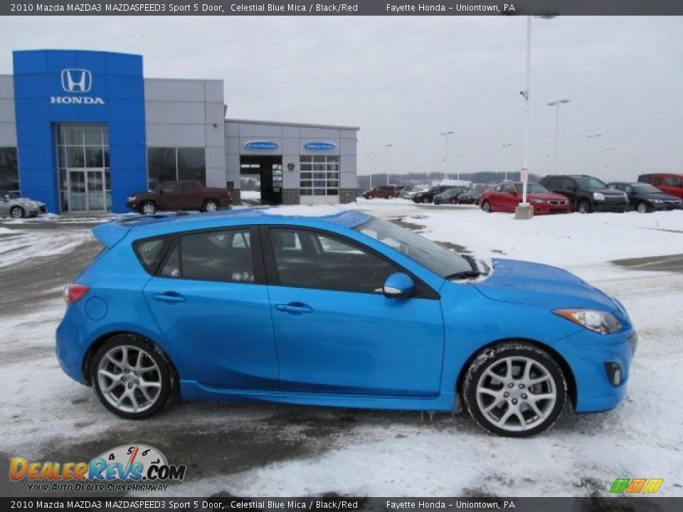 2010 Mazda MAZDA3 MAZDASPEED3 Sport 5 Door Celestial Blue Mica / Black/Red Photo #6