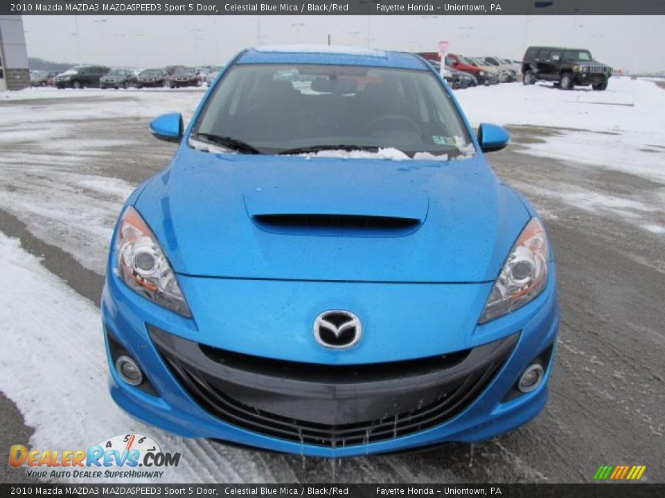 2010 Mazda MAZDA3 MAZDASPEED3 Sport 5 Door Celestial Blue Mica / Black/Red Photo #12