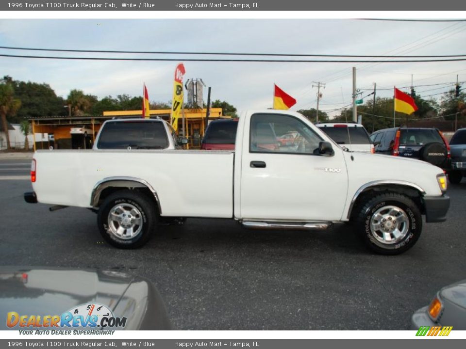 1996 Toyota T100 Truck Regular Cab White / Blue Photo #3