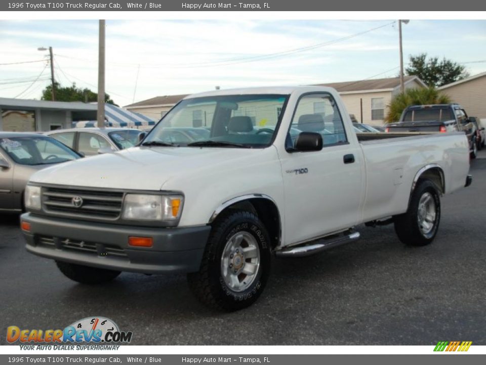 1996 Toyota T100 Truck Regular Cab White / Blue Photo #4