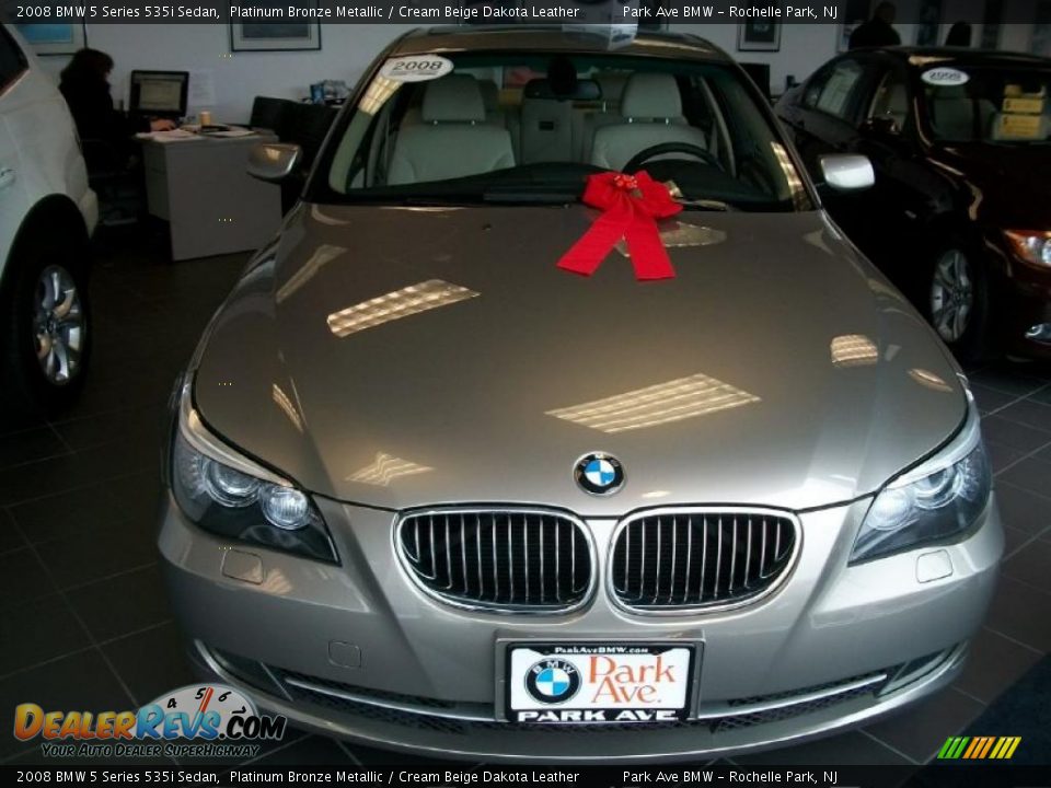 2008 BMW 5 Series 535i Sedan Platinum Bronze Metallic / Cream Beige Dakota Leather Photo #2