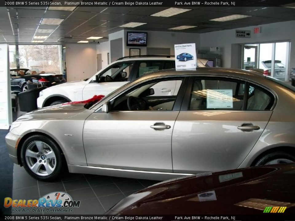 2008 BMW 5 Series 535i Sedan Platinum Bronze Metallic / Cream Beige Dakota Leather Photo #3