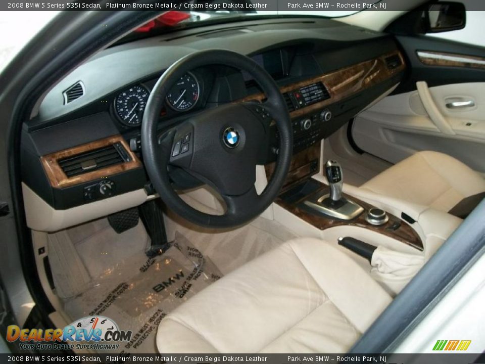 2008 BMW 5 Series 535i Sedan Platinum Bronze Metallic / Cream Beige Dakota Leather Photo #9