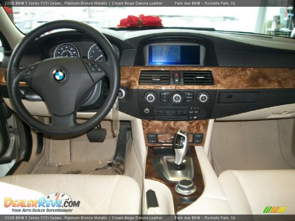 2008 BMW 5 Series 535i Sedan Platinum Bronze Metallic / Cream Beige Dakota Leather Photo #12