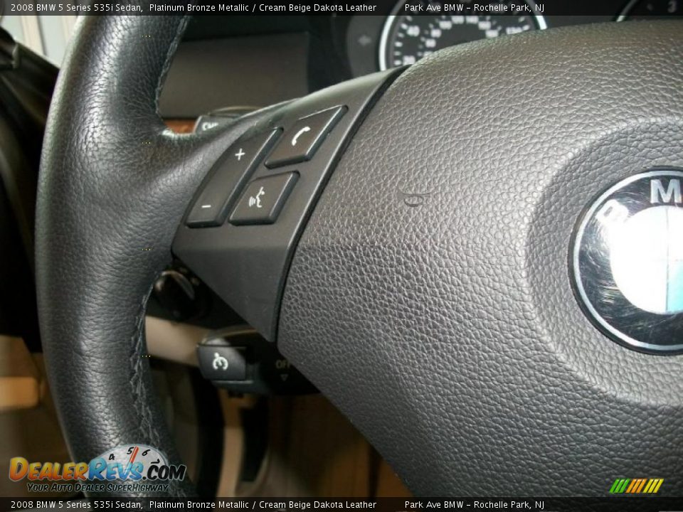 2008 BMW 5 Series 535i Sedan Platinum Bronze Metallic / Cream Beige Dakota Leather Photo #14