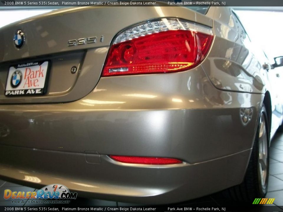 2008 BMW 5 Series 535i Sedan Platinum Bronze Metallic / Cream Beige Dakota Leather Photo #21