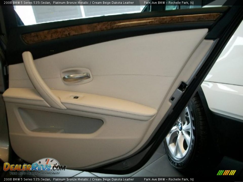 2008 BMW 5 Series 535i Sedan Platinum Bronze Metallic / Cream Beige Dakota Leather Photo #22