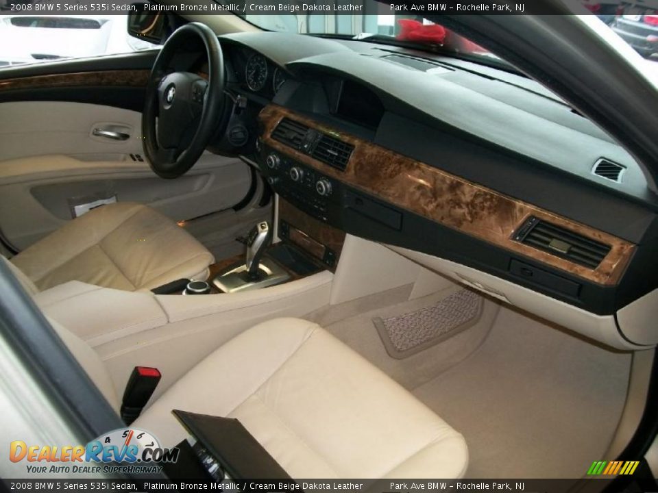 2008 BMW 5 Series 535i Sedan Platinum Bronze Metallic / Cream Beige Dakota Leather Photo #26