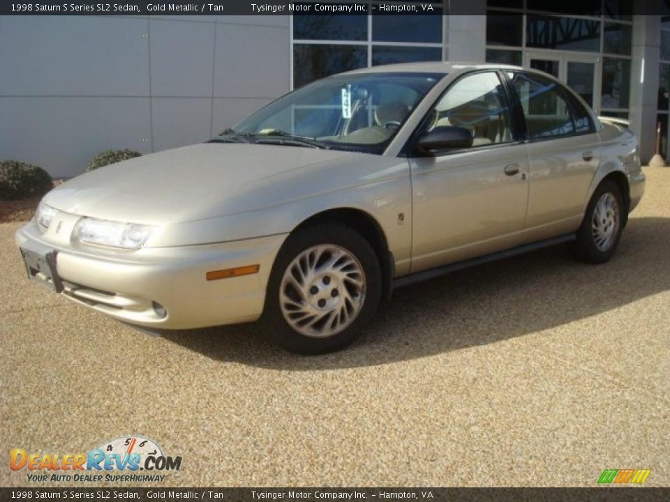 1998 Saturn S Series SL2 Sedan Gold Metallic / Tan Photo #2