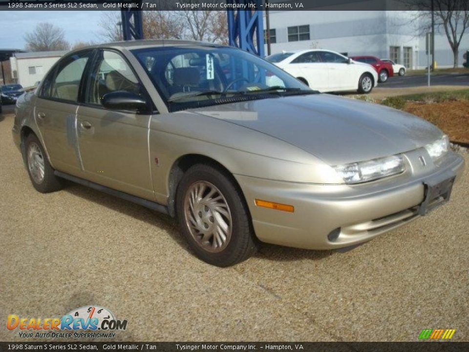 1998 Saturn S Series SL2 Sedan Gold Metallic / Tan Photo #7