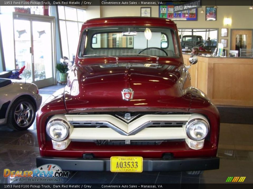 1953 Ford F100 Pickup Truck Dark Red Metallic / Grey Photo #1