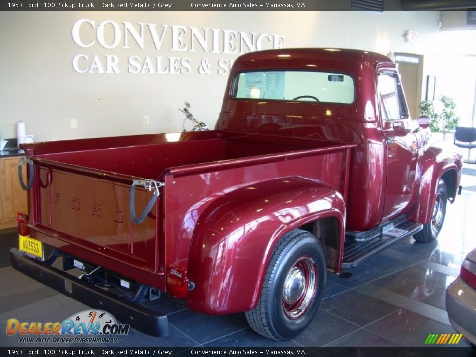 1953 Ford F100 Pickup Truck Dark Red Metallic / Grey Photo #5