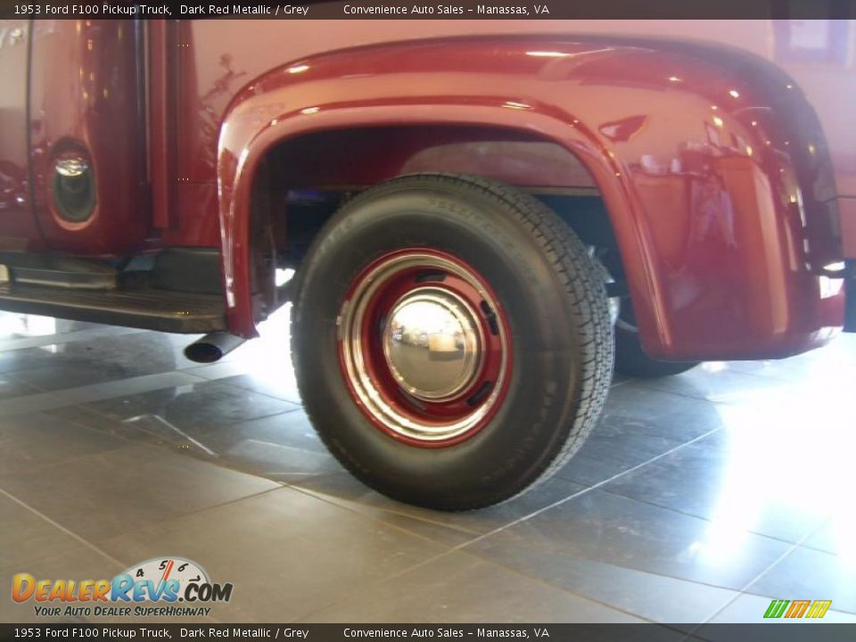 1953 Ford F100 Pickup Truck Dark Red Metallic / Grey Photo #8