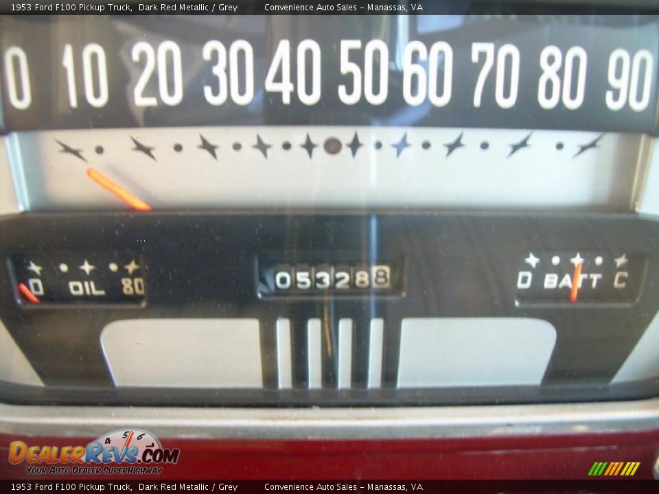 1953 Ford F100 Pickup Truck Dark Red Metallic / Grey Photo #12