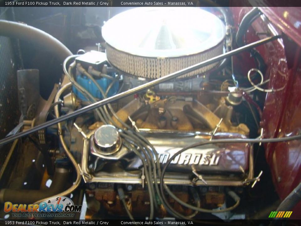 1953 Ford F100 Pickup Truck Dark Red Metallic / Grey Photo #15