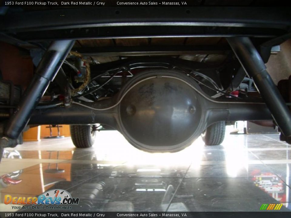 1953 Ford F100 Pickup Truck Dark Red Metallic / Grey Photo #18