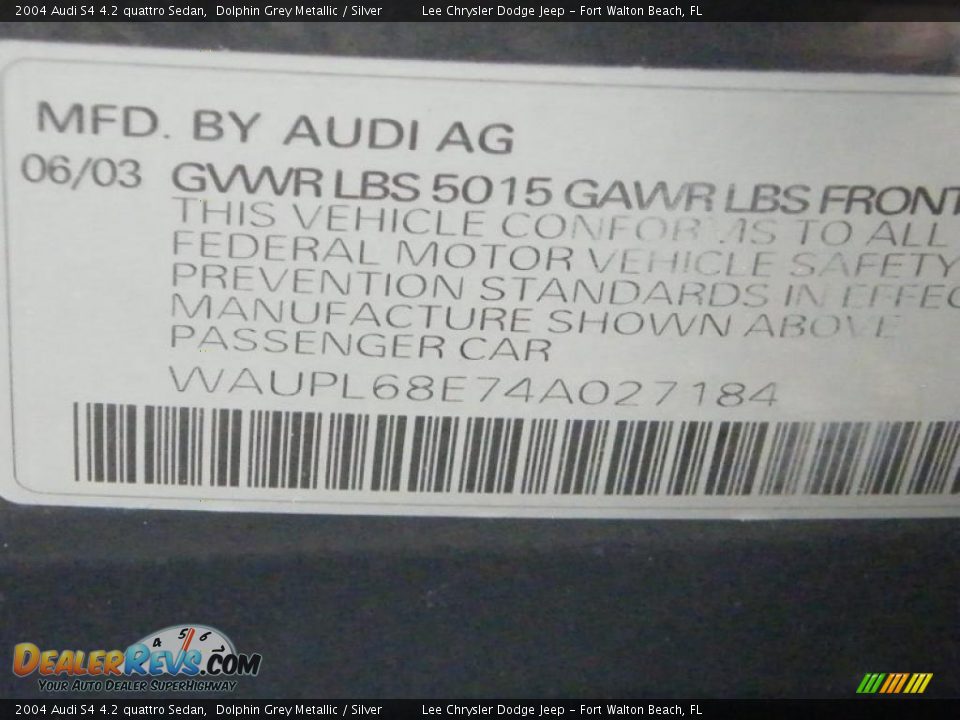 2004 Audi S4 4.2 quattro Sedan Dolphin Grey Metallic / Silver Photo #29