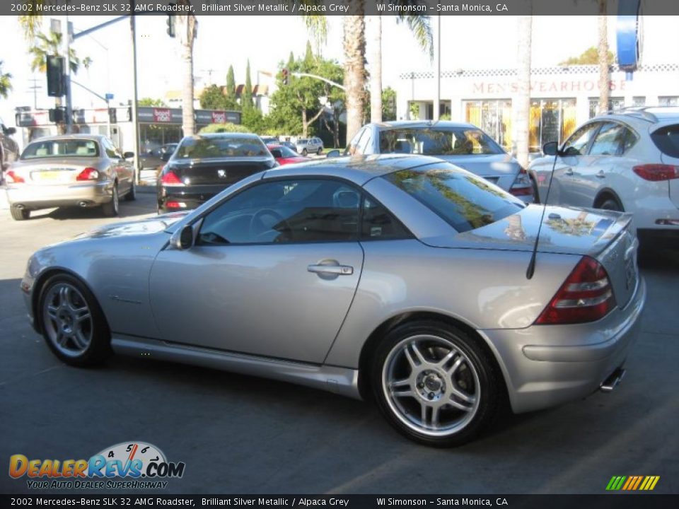 2002 Mercedes-Benz SLK 32 AMG Roadster Brilliant Silver Metallic / Alpaca Grey Photo #6