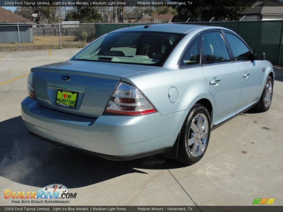 2009 Ford Taurus Limited Light Ice Blue Metallic / Medium Light Stone Photo #3