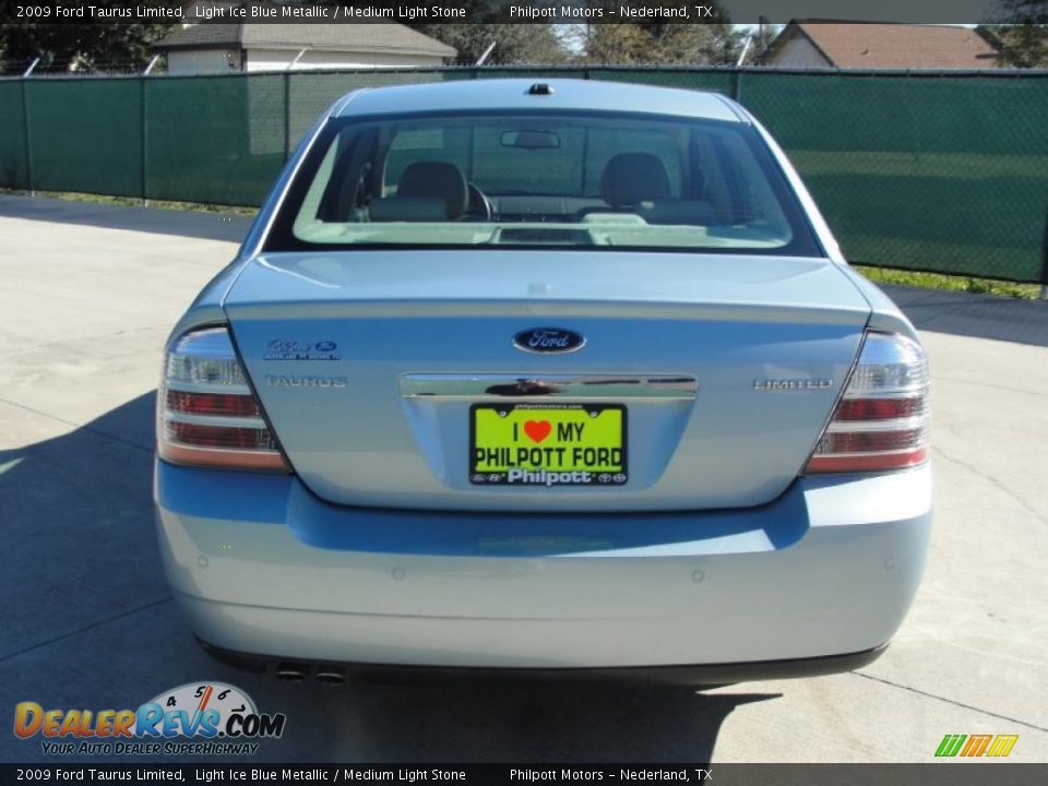 2009 Ford Taurus Limited Light Ice Blue Metallic / Medium Light Stone Photo #4