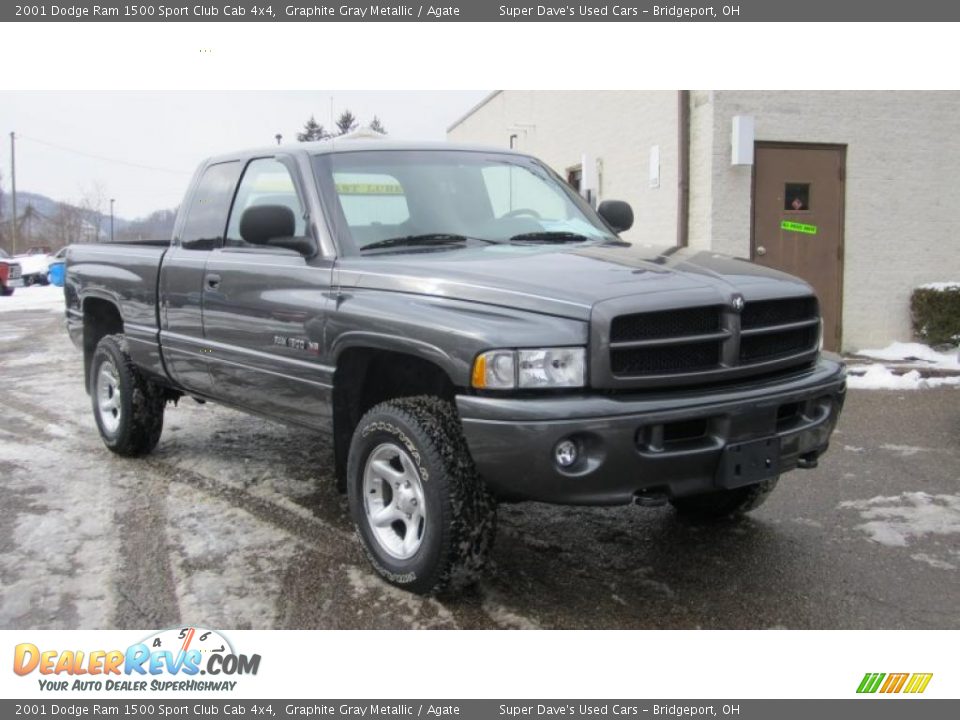 2001 Dodge Ram 1500 Sport Club Cab 4x4 Graphite Gray Metallic / Agate Photo #2