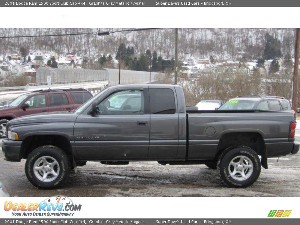 2001 Dodge Ram 1500 Sport Club Cab 4x4 Graphite Gray Metallic / Agate Photo #6