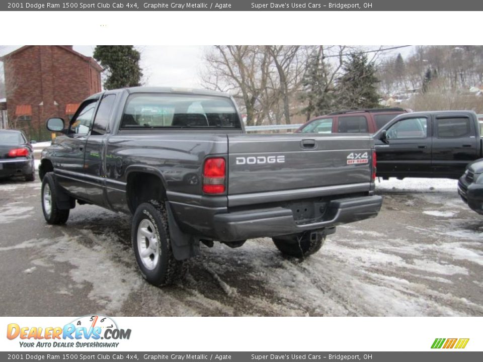 2001 Dodge Ram 1500 Sport Club Cab 4x4 Graphite Gray Metallic / Agate Photo #8