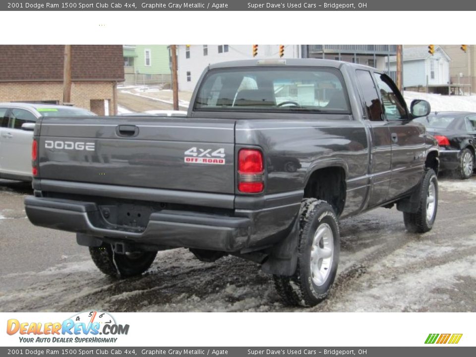 2001 Dodge Ram 1500 Sport Club Cab 4x4 Graphite Gray Metallic / Agate Photo #10