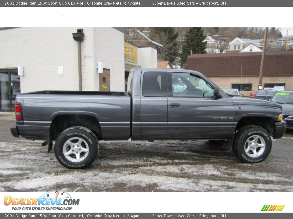 2001 Dodge Ram 1500 Sport Club Cab 4x4 Graphite Gray Metallic / Agate Photo #11