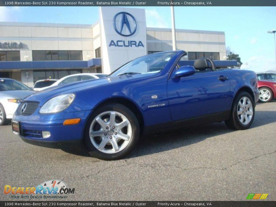 1998 Mercedes-Benz SLK 230 Kompressor Roadster Bahama Blue Metallic / Oyster Photo #2