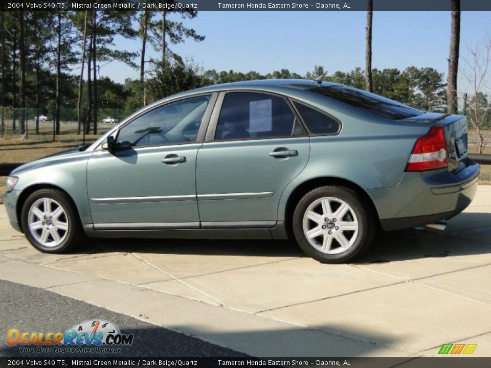 2004 Volvo S40 T5 Mistral Green Metallic / Dark Beige/Quartz Photo #7