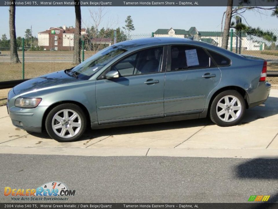 2004 Volvo S40 T5 Mistral Green Metallic / Dark Beige/Quartz Photo #8