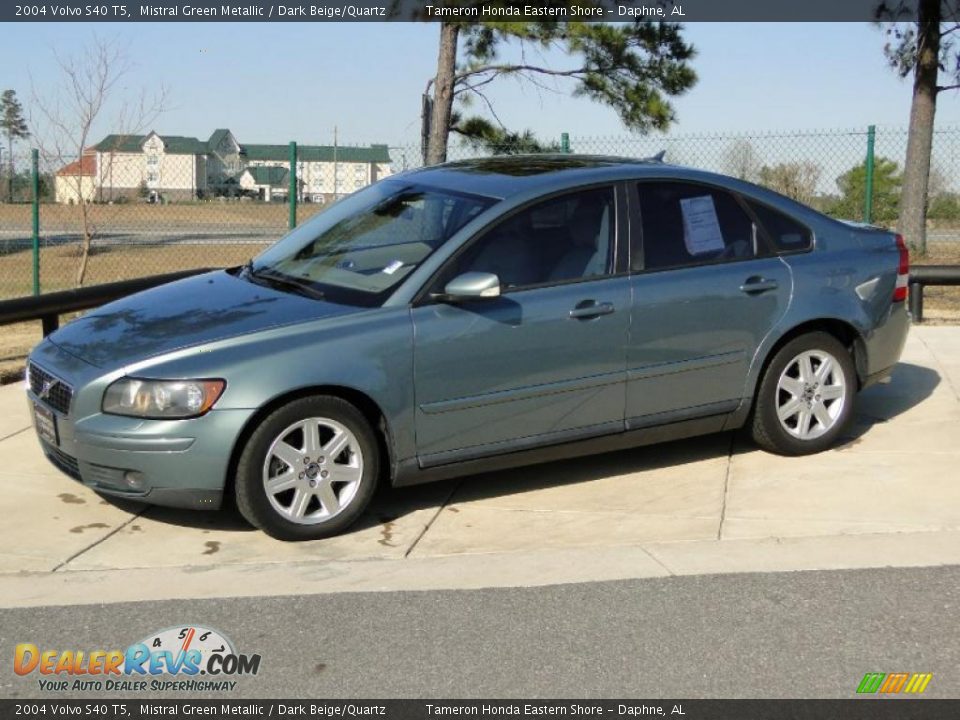 2004 Volvo S40 T5 Mistral Green Metallic / Dark Beige/Quartz Photo #9