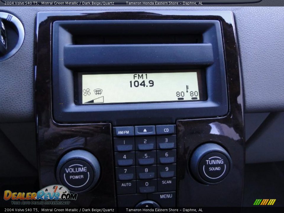 2004 Volvo S40 T5 Mistral Green Metallic / Dark Beige/Quartz Photo #20