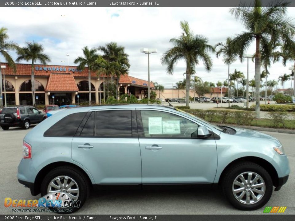 2008 Ford Edge SEL Light Ice Blue Metallic / Camel Photo #5