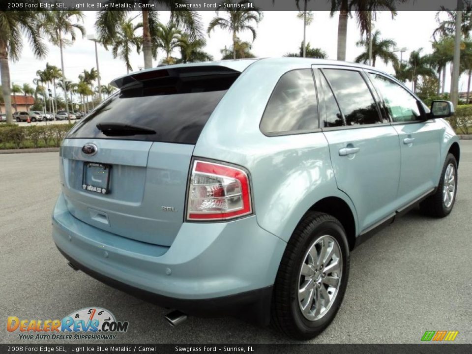 2008 Ford Edge SEL Light Ice Blue Metallic / Camel Photo #6