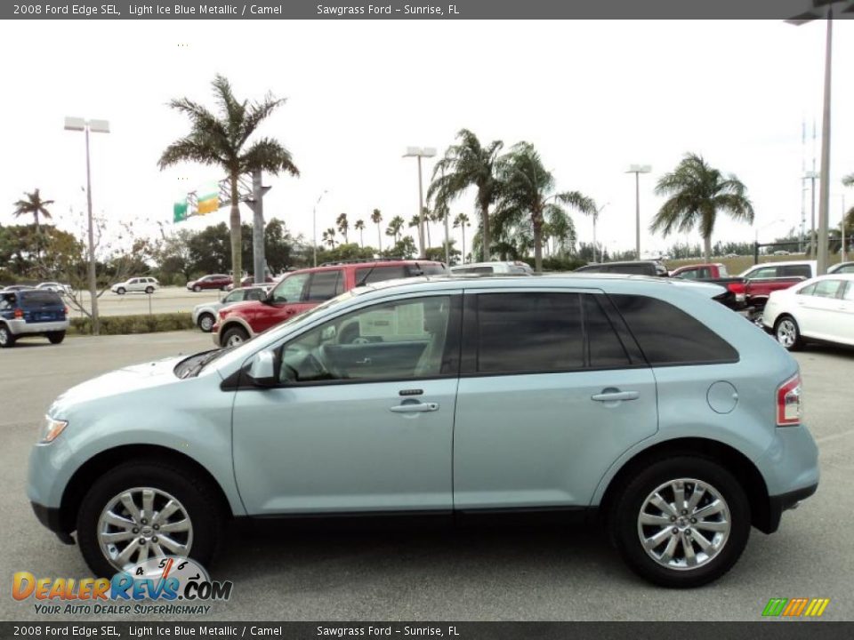 2008 Ford Edge SEL Light Ice Blue Metallic / Camel Photo #10