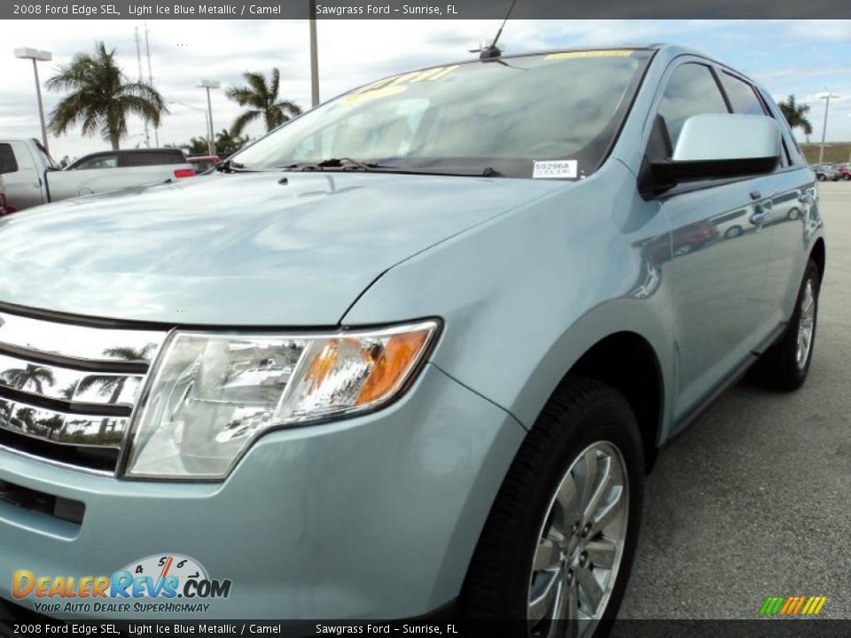 2008 Ford Edge SEL Light Ice Blue Metallic / Camel Photo #13