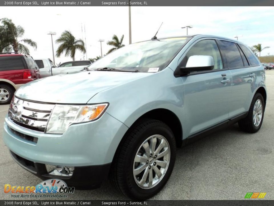 2008 Ford Edge SEL Light Ice Blue Metallic / Camel Photo #14