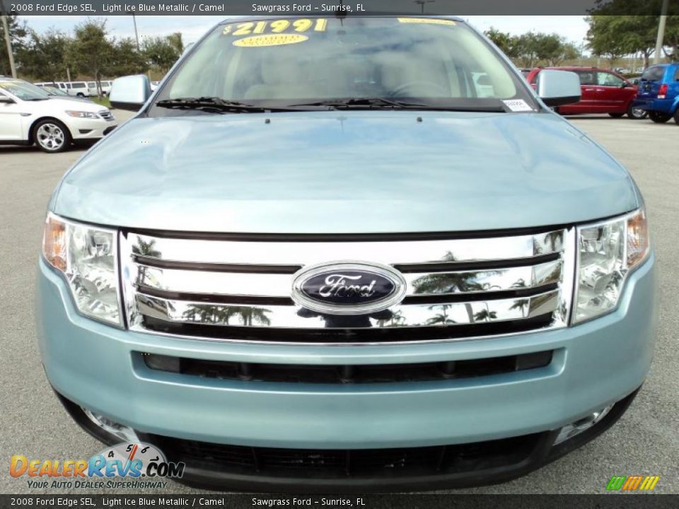 2008 Ford Edge SEL Light Ice Blue Metallic / Camel Photo #15